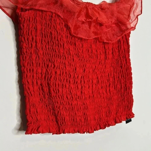 ASOS Shirred Ruffle Bandeau Top - Picture 10 of 12